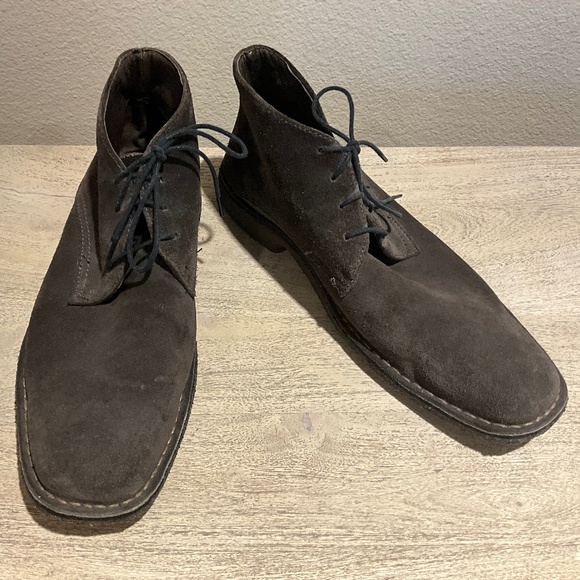 Johnston & Murphy Sheepskin Lace Up Desert Boots Chukka Gray Suede Men’s 12 M - Picture 1 of 8